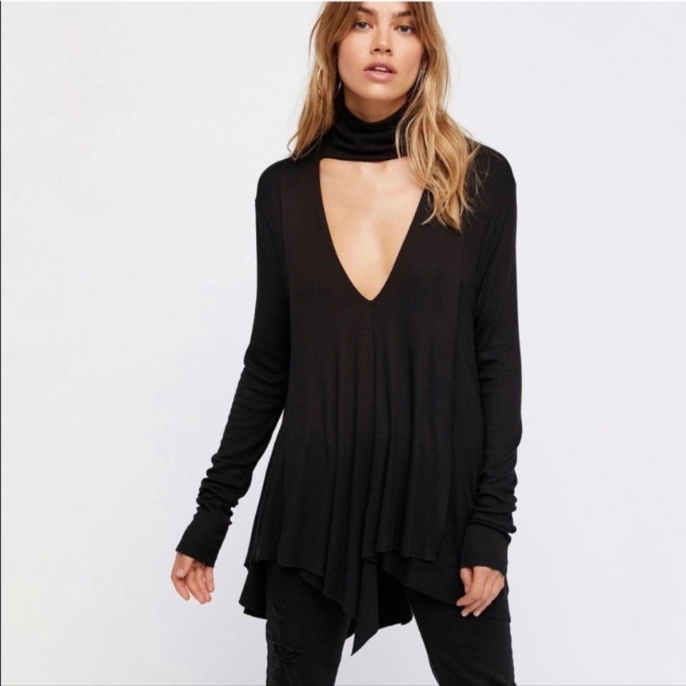 Free People Uptown Turtleneck Plunging Top